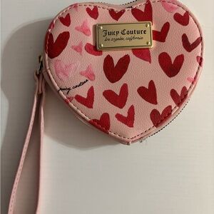Juicy Couture Pink and Red Heart Clutch Bag